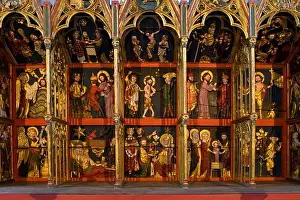 Human Representation Prints: Altar of Cismar monastery, Cismar, Schleswig-Holstein, Germany, Europe