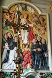 Gotik Prints: Altar and figures of saints in a Breton church altar and figures in a Breton church