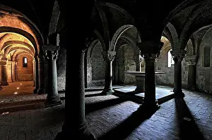 Luminous Prints: Altar in the underground pillared hall of the pagan crypt