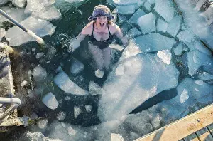 Hammer Prints: American Mid 40s Woman Excited To Be Swimming With Ice In Denmark