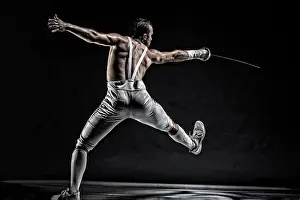 Athleticism Prints: American World Champion and two time Olympic Fencer Soren Thompson against a dark background