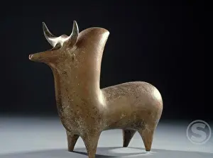 Greek Prints: An Amlash Pottery, Rhyton in the Form of a Bull 1000-800 B.C. Greek Art