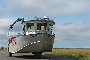 Ways Prints: Amphibious vehicle on the road on the way to the mussel harvest