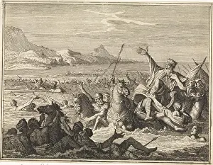 Amsterdam Prints: Amsterdam, Luyken, Caspar, Pharaoh's army drowns in the Red Sea