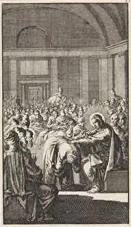 Amsterdam Prints: Amsterdam, Luyken, Jan, Christ lays his hand on the crooked woman
