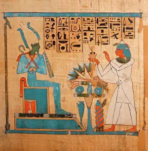 Gods Prints: Ancient Egyptian papyrus: The weighing of the heart from the Book of the Dead of Hunefer 19th Dynasty