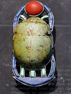 Death Prints: Ancient Egyptian scarab shaped pectoral from a tomb