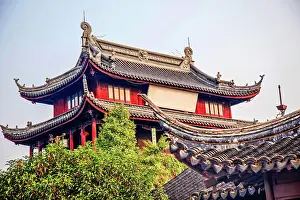 William Perry Prints: Ancient Pan Men, Suzhou, China. Gate regulates water in Suzhou canals