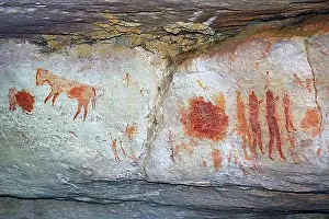 Native People Prints: Ancient rock art, drawings of the San people