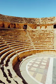 Theater Prints: Ancient Roman theater in the city of Jerash, Jordan