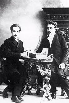 Writer Prints: Andrei Bely and Vladimir Sergeyevich Solovyov by Anonymous /Institut of Russian Literature IRLI (Pushkin-House)