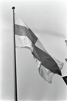 Finland Prints: Anefo photo collection. Finland. Finnish flag. July 5, 1967. Finland, Helsinki