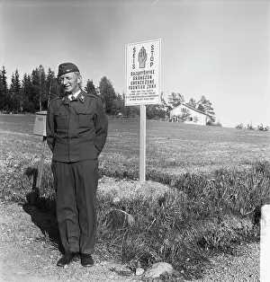 Finland Prints: Anefo photo collection. Finland. Border guard at the Russian border. July 5, 1967. Finland