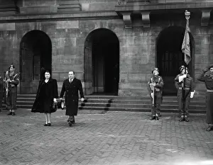 Reception Prints: Anefo photo collection. New Year's reception for Paleize; Sir Valkov leaves the palace