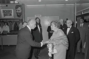 Received Prints: Anefo photo collection. Queen Juliana at Premiere van Film 'The Disted Feek' in cinema du Midi in Amsterdam