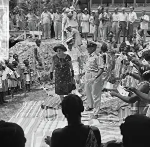 Visiting Prints: Anefo photo collection. Queen Juliana and Prince Bernhard visiting Suriname
