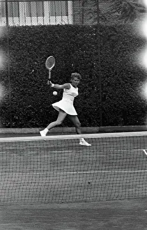Hilversum Prints: Anefo photo collection. Tennis in Hilversum Lesley Turner during the competition