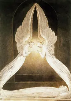 Prayer Prints: Angels Hovering Above Jesus William Blake (1757-1827 English) Victoria & Albert Museum