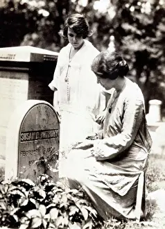 Anthony Prints: Anita Pollitzer and Alice Paul at Susan B. Anthony gravesite 1923