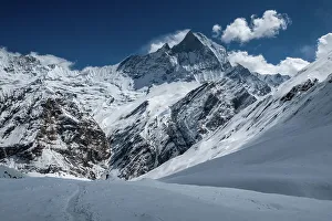 Nepal Prints: Annapurna Mountain Range in Nepal part of the Annapurna range of the Himalayas, Nepal