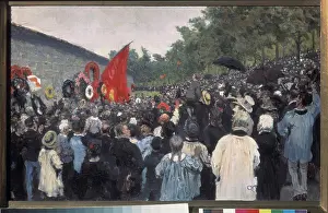 The Wanderers Prints: The Annual Memorial Meeting at the Pere-Lachaise Cemetery in Paris by Repin