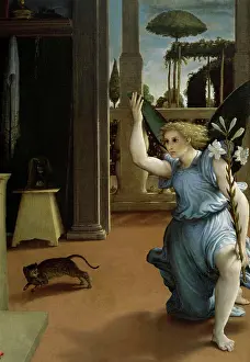 Angels Prints: Annunciation (Detail) Lorenzo Lotto (c)