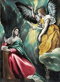 Madonna Prints: The Annunciation by El Greco, Dominico (1541-1614) / Szepmuveszeti Muzeum