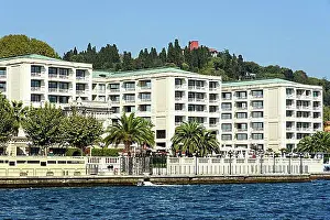 Turkey Prints: Apartment buildings on the Bosphorus in Istanbul, Turkey, Asia