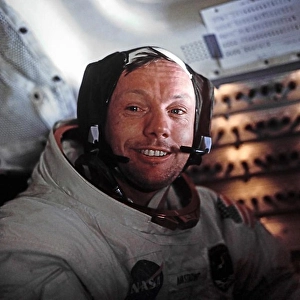 Apollo Prints: Apollo 11- Neil Armstrong Smiles After a Successful Moonwalk