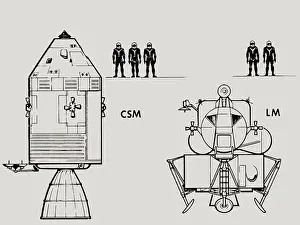 Diagram Prints: Apollo CSM & LM Comparison
