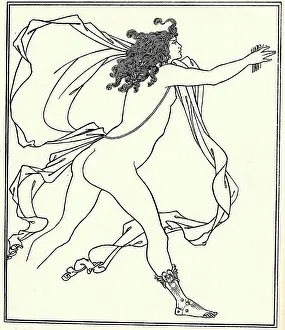 Nude Prints: Apollo pursuing Daphne by Beardsley