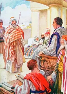 New Testament Prints: Apostle Paul on trial before Porcius Festus (procurator of Judea)