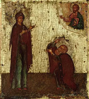 Maternity Prints: The Apparition of Our Lady to Saint Sergius of Radonezh, Russian icon