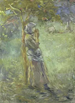 Contemplating Prints: Under the Apple Tree 1890 Berthe Morisot (1841-1895/French) Oil on Canvas Christie's Images