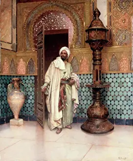 Arab Prints: An Arab in a Palace Interior Rudolf Ernst (1854-1920/German) Oil on Panel Christie's Images