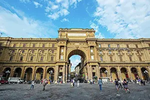 Florence Prints: Arch Arcone, Piazza della Repubblica, Florence, Tuscany, Italy, Europe