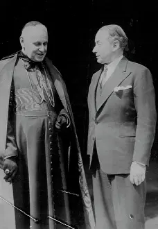1940 Prints: Archbishop of Paris Calls on France's War Premier - Cardinal Suhard