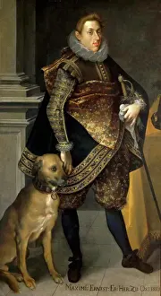 Hunting Dog Prints: Archduke Maximilian Ernest of Austria (1583-1616) with a hunting dog
