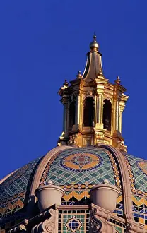 Los Angeles County Prints: Architectural detail of the dome of a government building