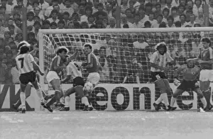 Athletic Prints: Argentine soccer player Jorge Burruchaga (left) with number 7