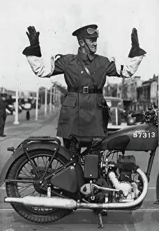 The Army Takes Control -- On duty in Victoria Street today this member of the Australian Provost Corps dismounted
