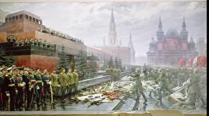 1949 Prints: Army on town square by Mikhail Ivanovich Khmelko