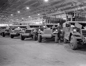 Manufacturing Prints: Army's Half-Track Scout Cars Ready for Delivery from Factory Converted to War Production