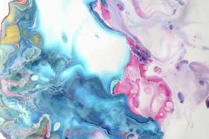 Cosmos Prints: Art Abstract flow acrylic and watercolor marble blot painting