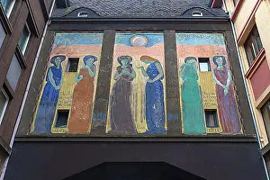 Entrances Prints: Art Nouveau mural by the German painter William Straube