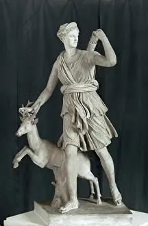 Deer Prints: Artemis Hunting 4th C. BC Greek Art Marble sculpture