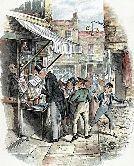 Pocket Prints: The Artful Dodger picking a pocket to the amazement of Oliver Twist