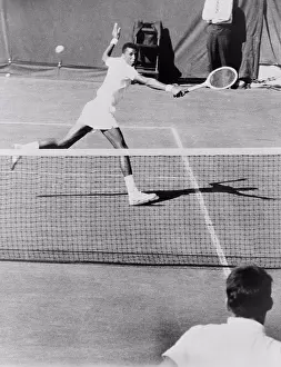 Blacks Prints: Arthur Ashe, (1943-1993), playing tennis at Forest Hills