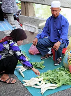 Produce Prints: Asia, Brunei, Bandar Seri Begawan, Tamu Kianggeh, market