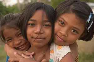 Thai Prints: Asia, Thailand, Khon Kaen, Thai children (Editorial Usage Only)